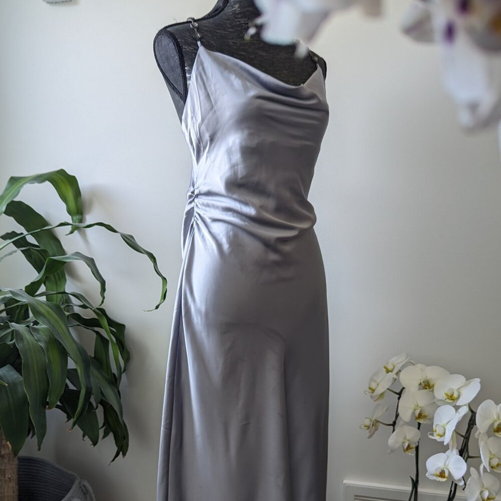 Silver slip dress from Zara. - Picture 2 of 5
